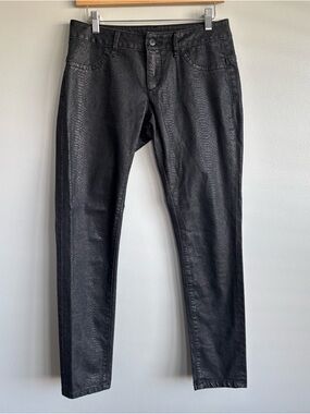 London Jean by Victoria’s Secret Black Snakeskin Skinny Pant Women’s Size 8